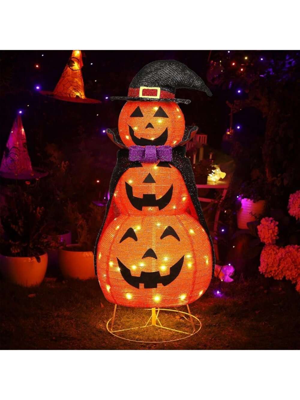 3.5FT Light Up Halloween Decoration with 60 LED Lights - Spooky Home Decor